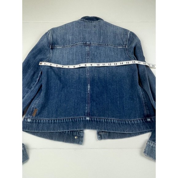 Paige Lightly Distressed Denim Jacket Medium - Picture 4 of 5